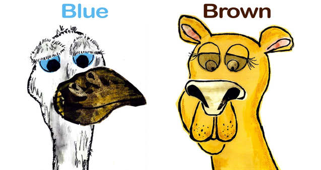 blue brown